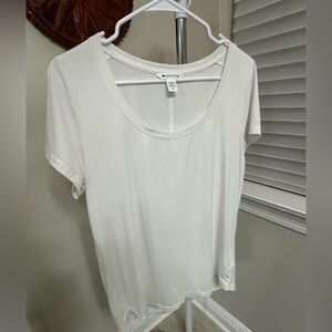 Athleta White Short Sleeve Tee, Round Neck, M